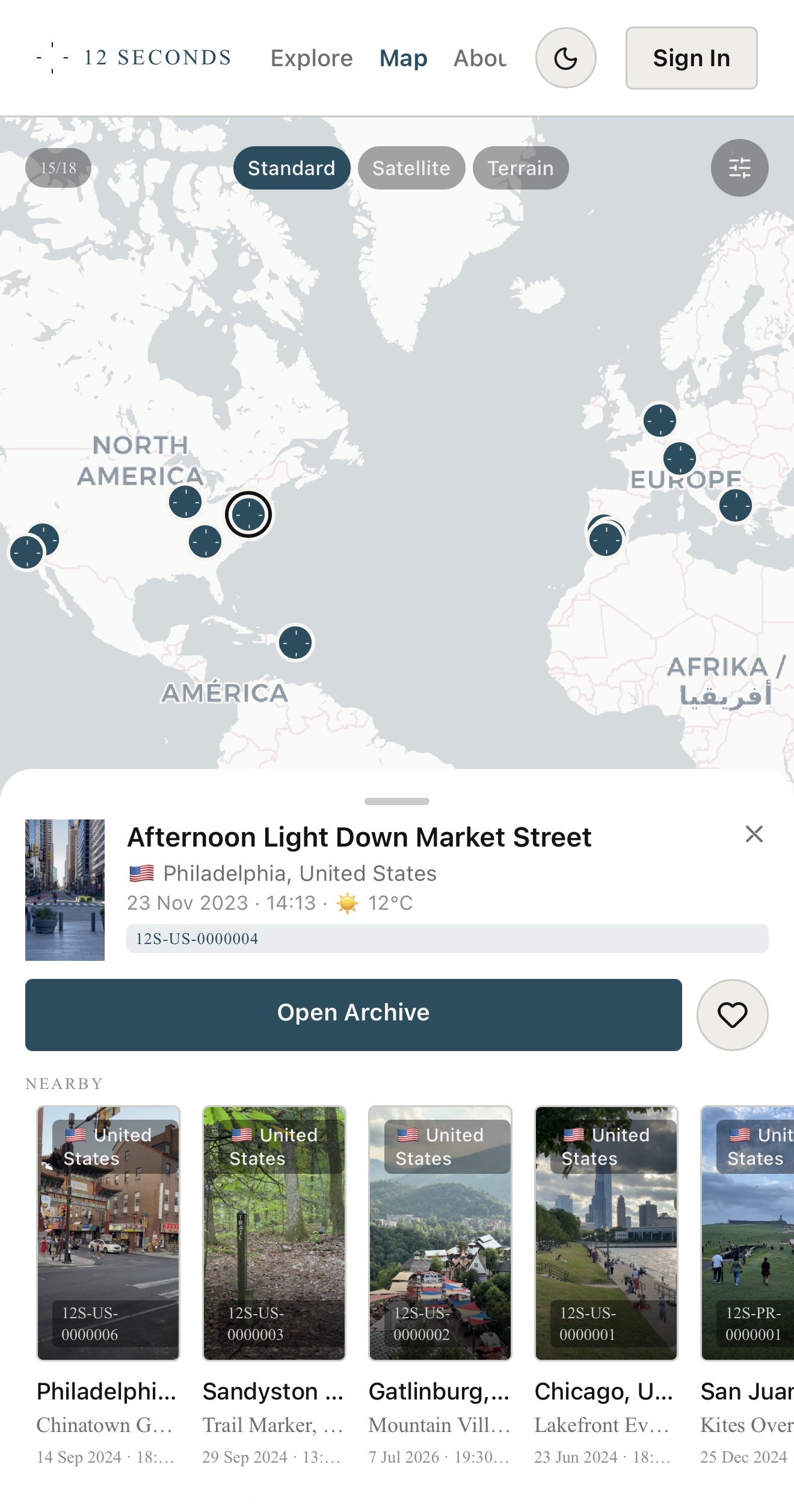12 Seconds of the World — map view